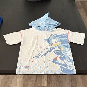 Sonic the Hedgehog White and Blue Kids Short Sleeve Tee